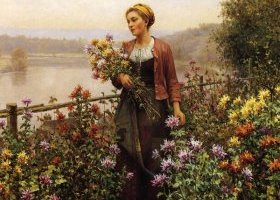 Femme dans un jardin Femme dans un jardin
