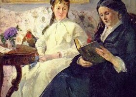 Portrait de Mme Morisot et de sa fille Mme Pontillon ou La lecture Portrait de Mme Morisot et de sa fille Mme Pontillon ou La lecture