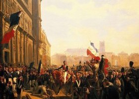 Louis-Philippe, Duc d'Orléans, arrive à l'Hôtel de Ville de Paris