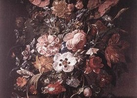 Bouquet dans un vase en verre