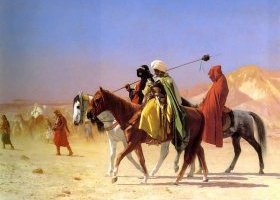 Arabes traversant le désert Arabes traversant le désert