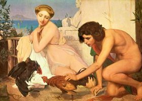Jeunes Grecs faisant battre des coqs (Un combat de coqs)