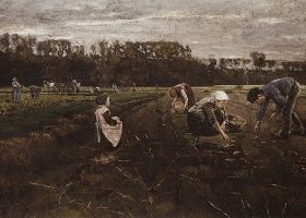Récolte de pommes de terre à Barbizon
