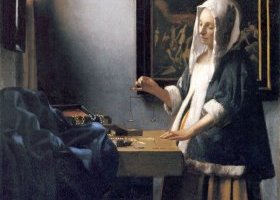 Femme portant une balance