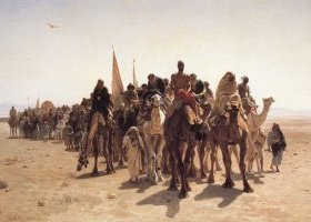 Pèlerins allant à la Mecque