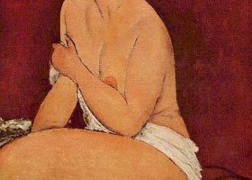 Nu assis sur un divan