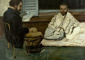 Paul Alexis lisant un manuscrit à Emile Zola