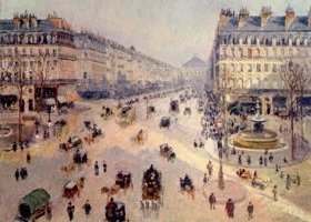 Avenue de l'Opéra, soleil, matinée d'hiver