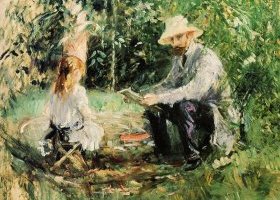 Eugène Manet et sa fille au jardin Eugène Manet et sa fille au jardin