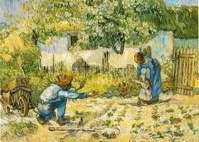 Les premiers pas (d'après Millet) Les premiers pas (d'après Millet)