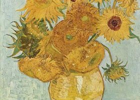 Vase avec douze tournesols